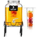 3 Gallon Glass Beverage Dispenser with Stand K6421