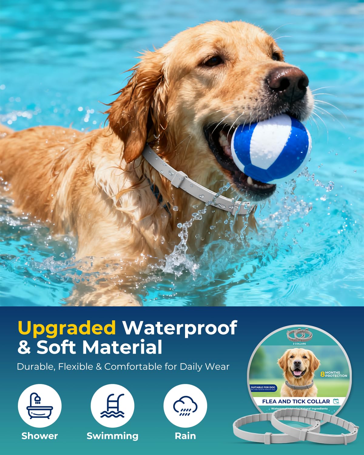 4 Pack Flea and Tick Collar for Small Dogs Under 18 lbs D5699