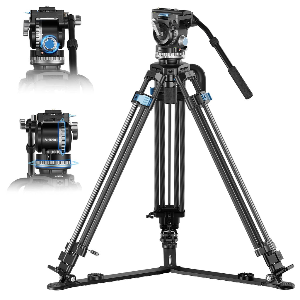 Carbon Fiber Video Tripod with Fluid Head X523