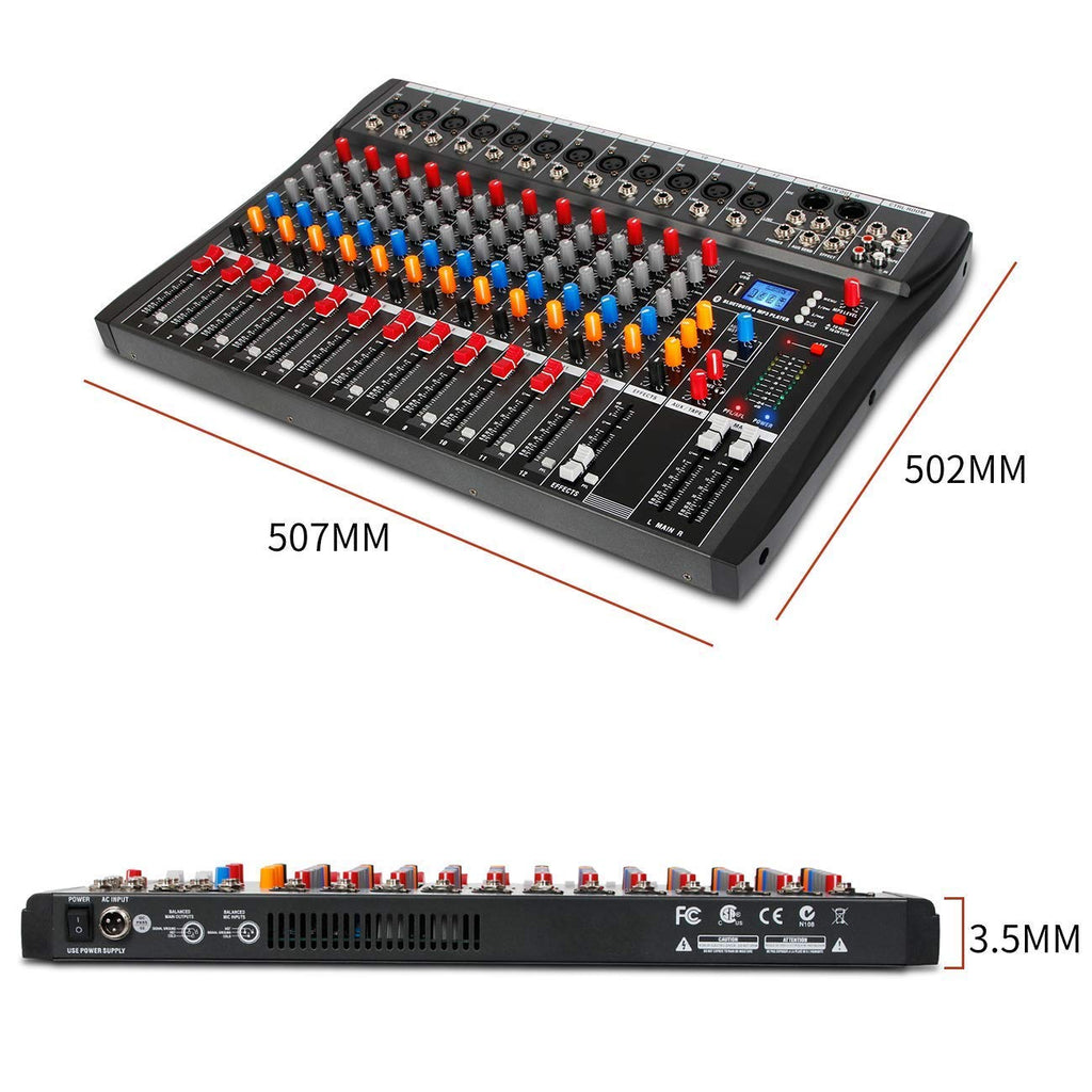 12 Channel Black USB Audio Mixer I777