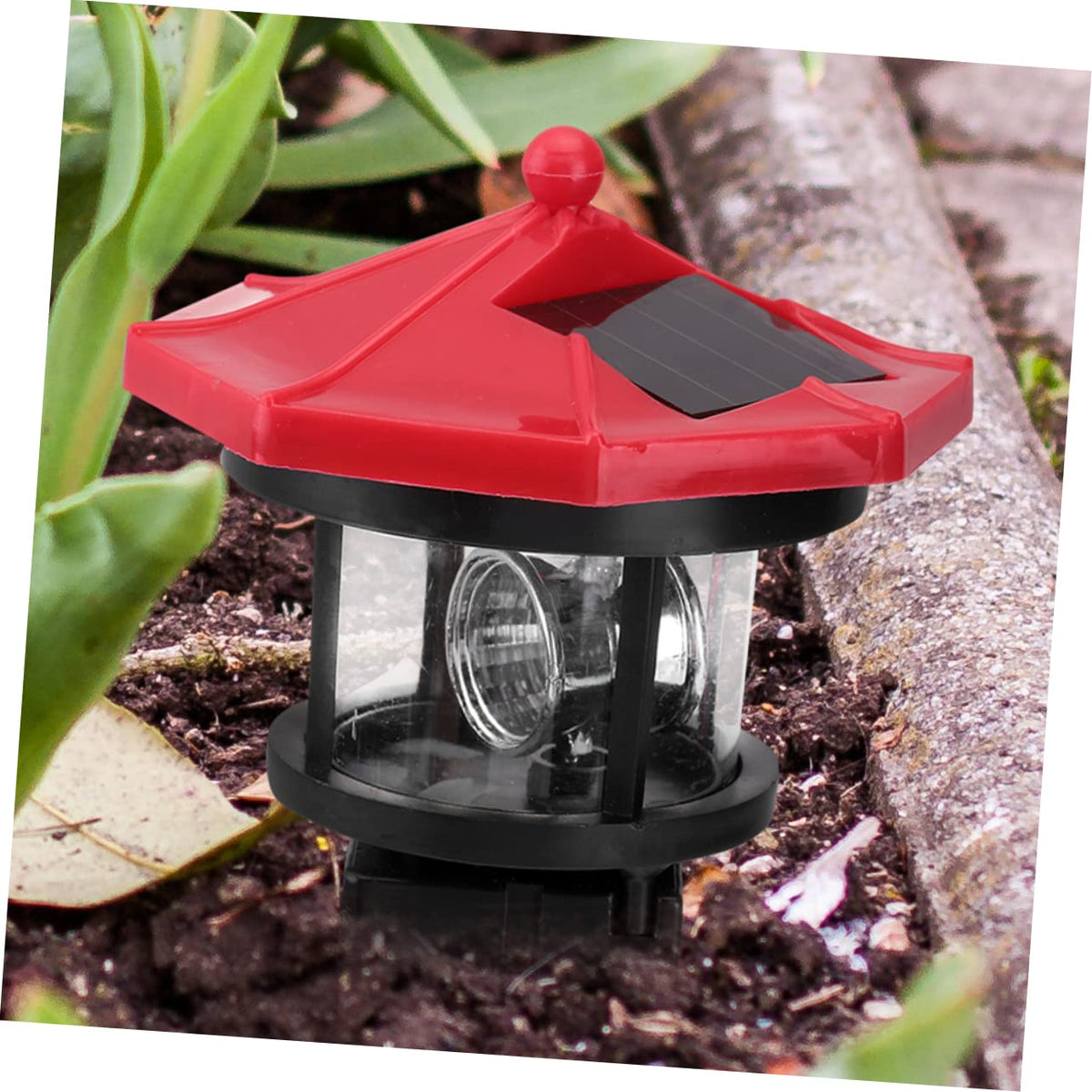 2pcs Solar Powered Rotatable Lighthouse Light R9889
