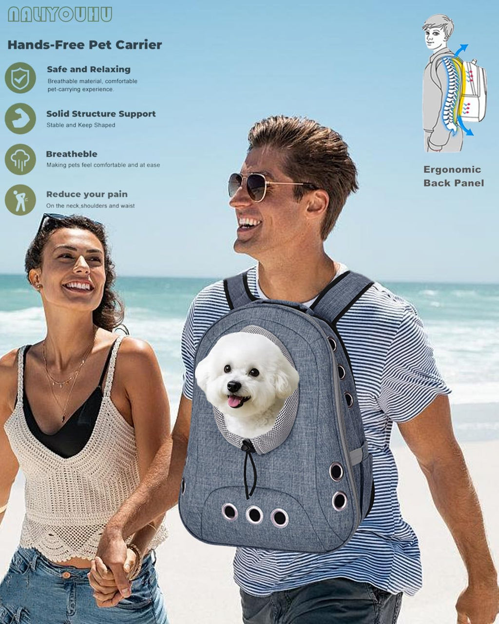 Ventilated Front Facing Dog Cat Backpack Carrier E91279