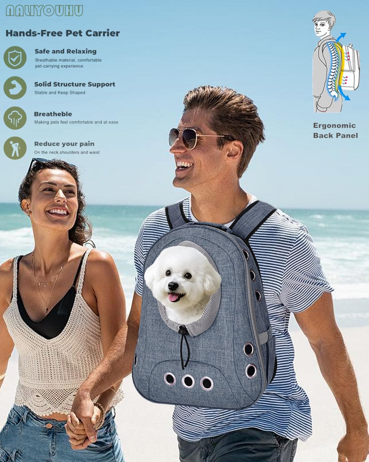 Ventilated Front Facing Dog Cat Backpack Carrier E91279