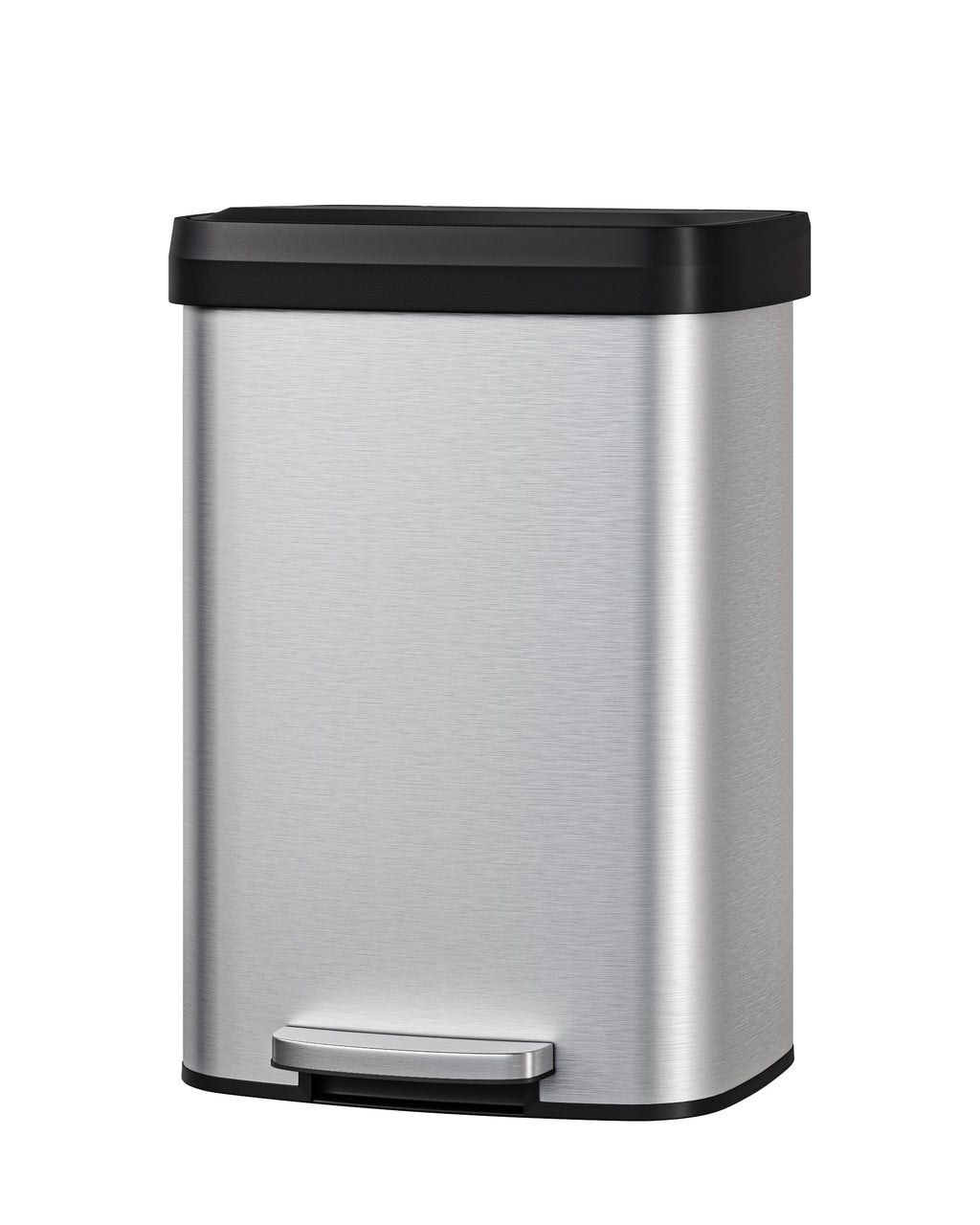 13 gal Stainless Steel Step-on Trash Can with Lid O4406