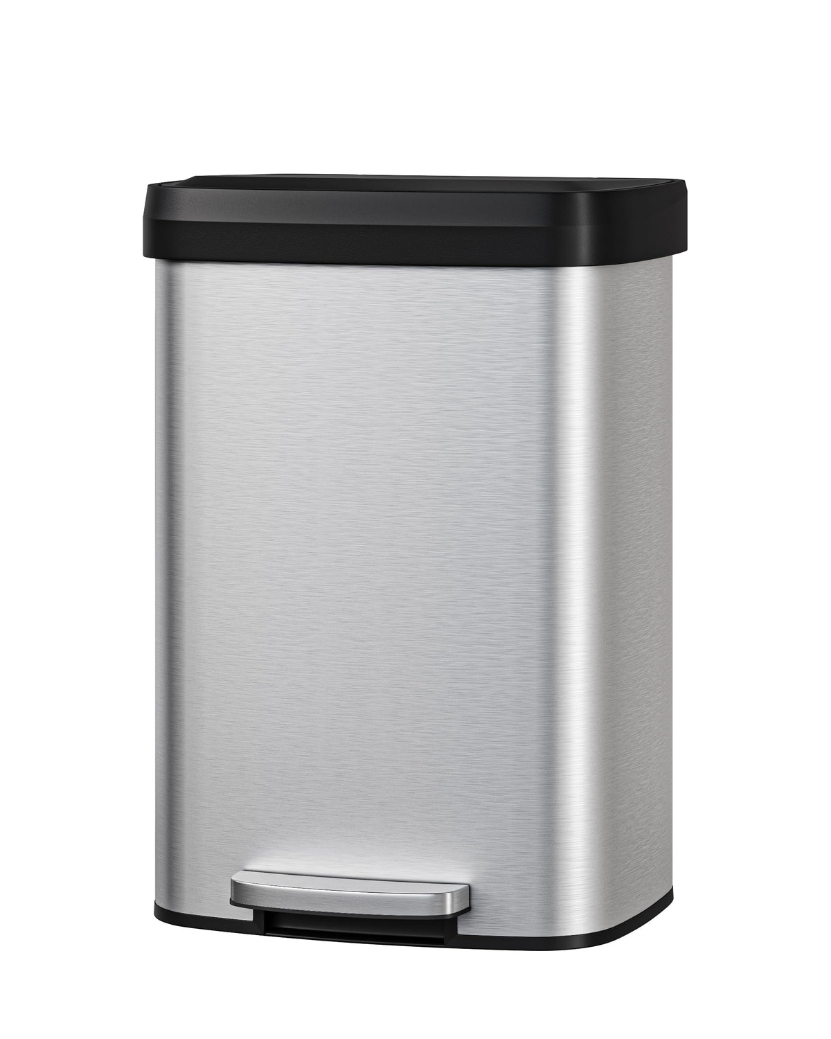 13 gal Stainless Steel Step-on Trash Can with Lid O4406