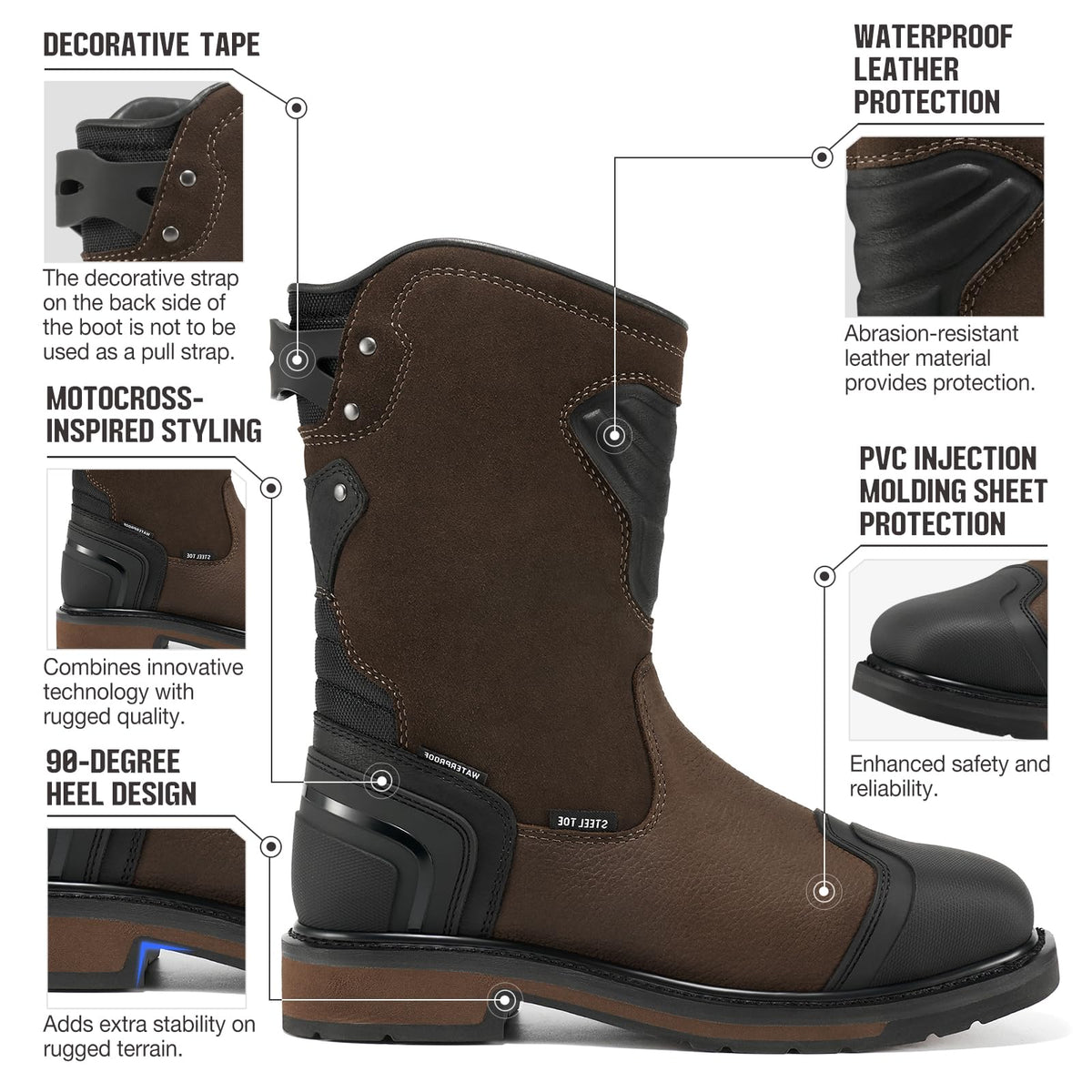 Steel Toe Waterproof Work Boots A1218