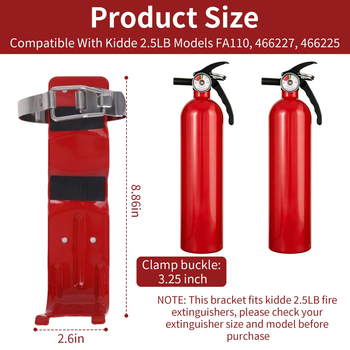 Fire Extinguisher Bracket Quick Release Anti-Vibration Mount Holder B425349