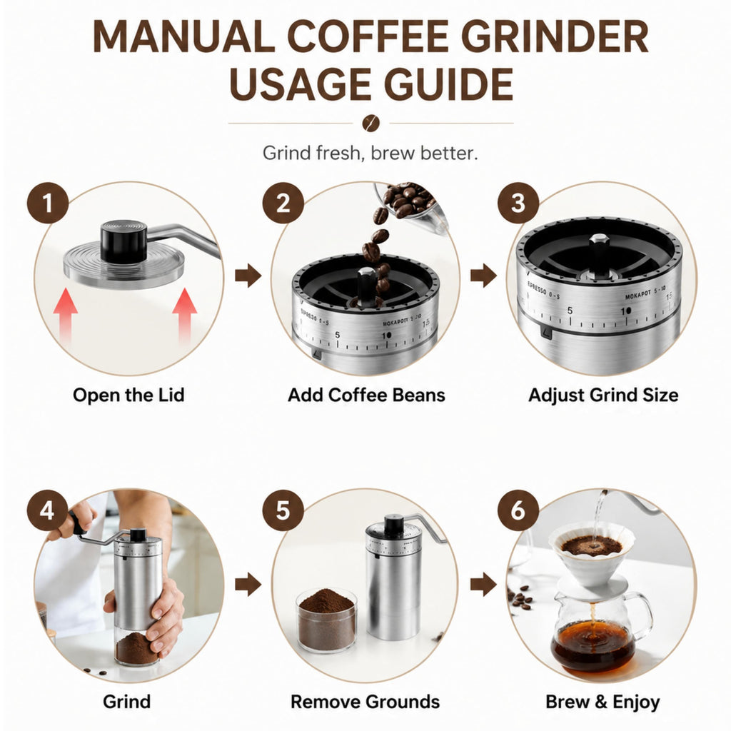 Manual Coffee Grinder with Adjustable Settings D92512