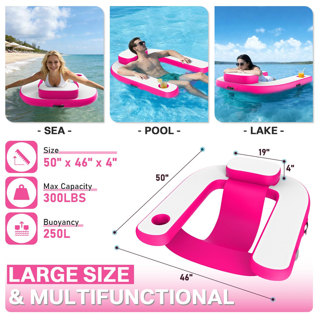 Pool Floats with Cup Holder & Headrest W538264