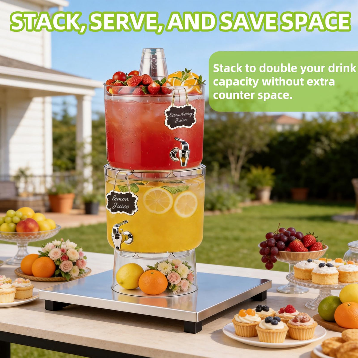 2 Gallon Drink Dispenser with Multi-Function Lid G21341