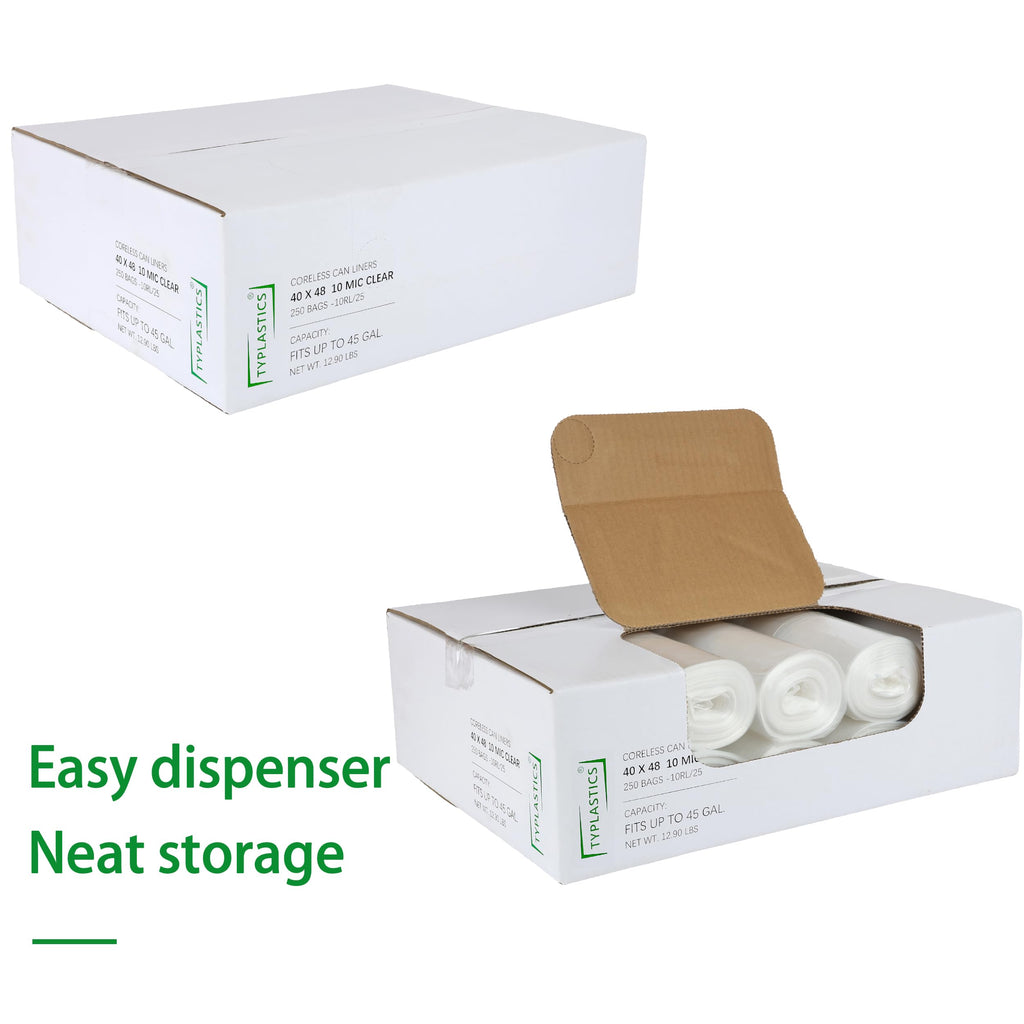Clear 40-45 Gallon Trash Can Liners U57824