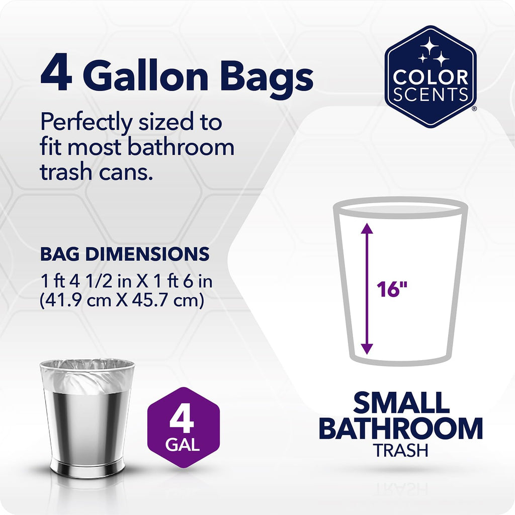 4 Gallon Drawstring Trash Bags 480 Bags Lavender I1774