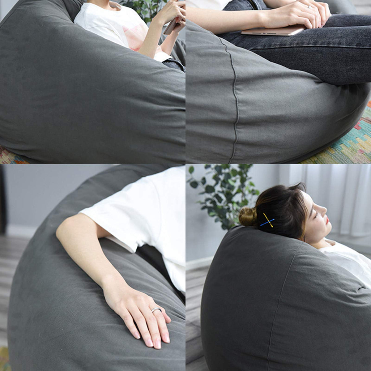Yellow Large Bean Bag Chair Cover P4776