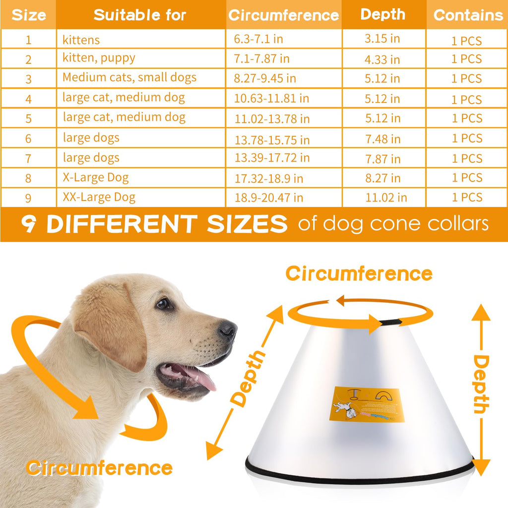 9 Pcs Adjustable Soft Dog Cone Collar Set C353