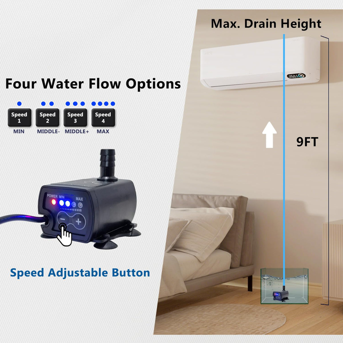 Aquarium Auto Top Off System with 4 Level Flow Control Pump C7622