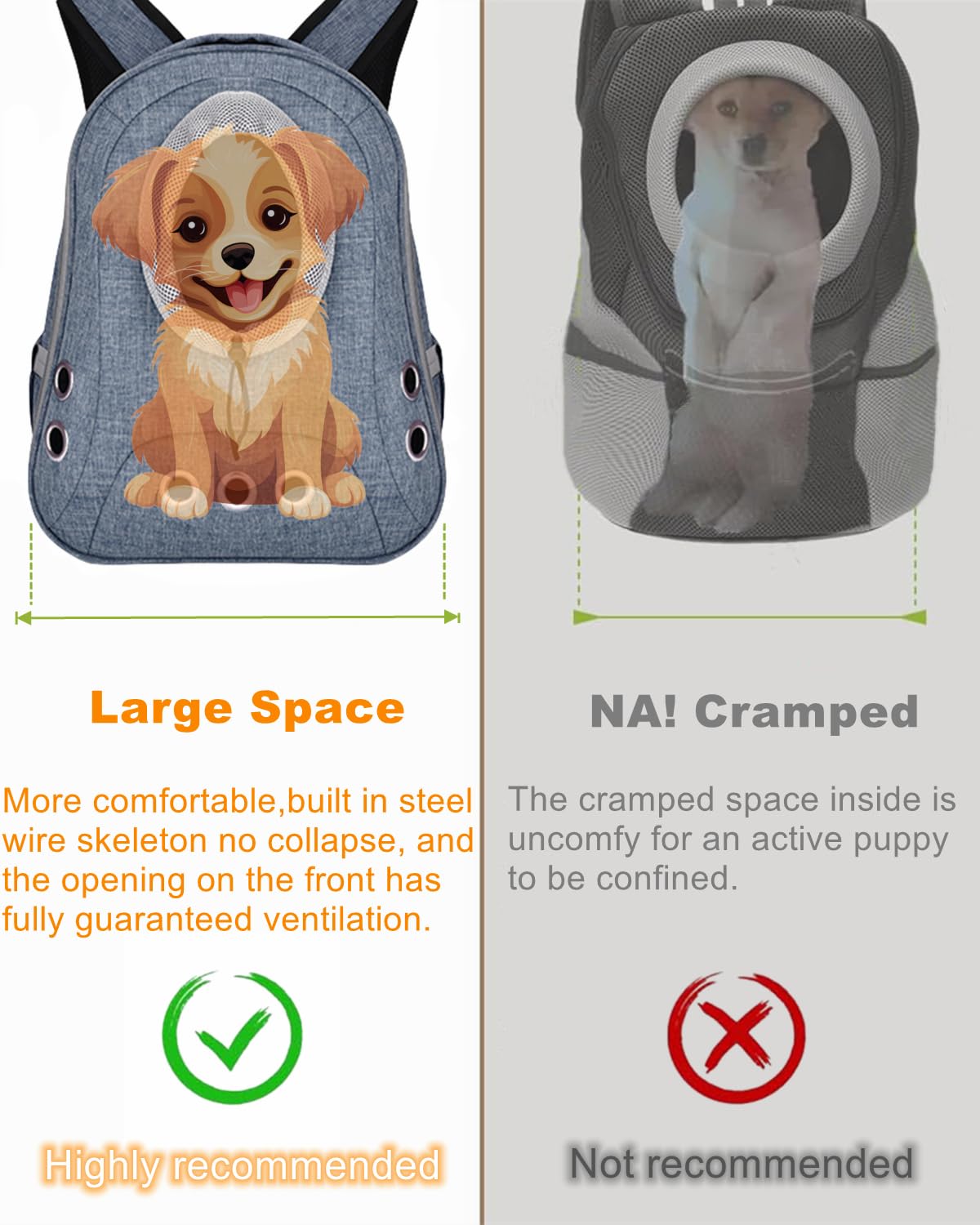 Ventilated Front Facing Dog Cat Backpack Carrier E91279