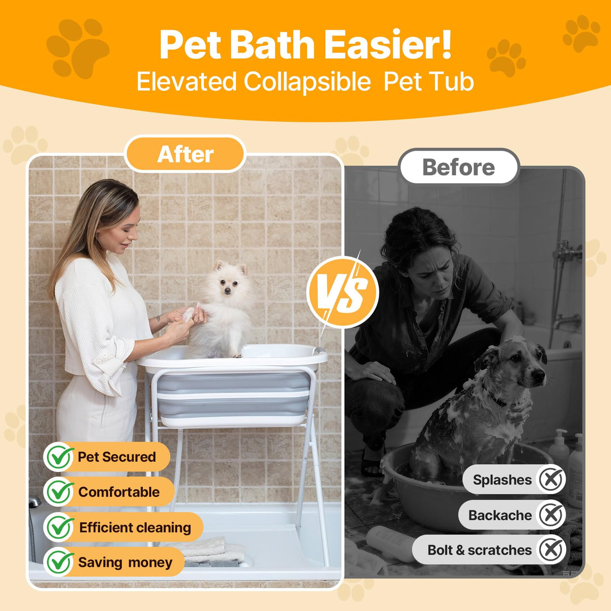 2 in 1 Collapsible Portable Dog Bath Tub C2804
