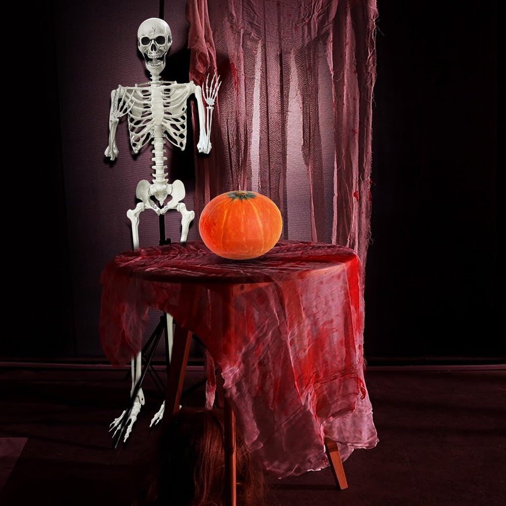 5.4Ft Poseable Life Size Human Skeleton with Rope Z398635
