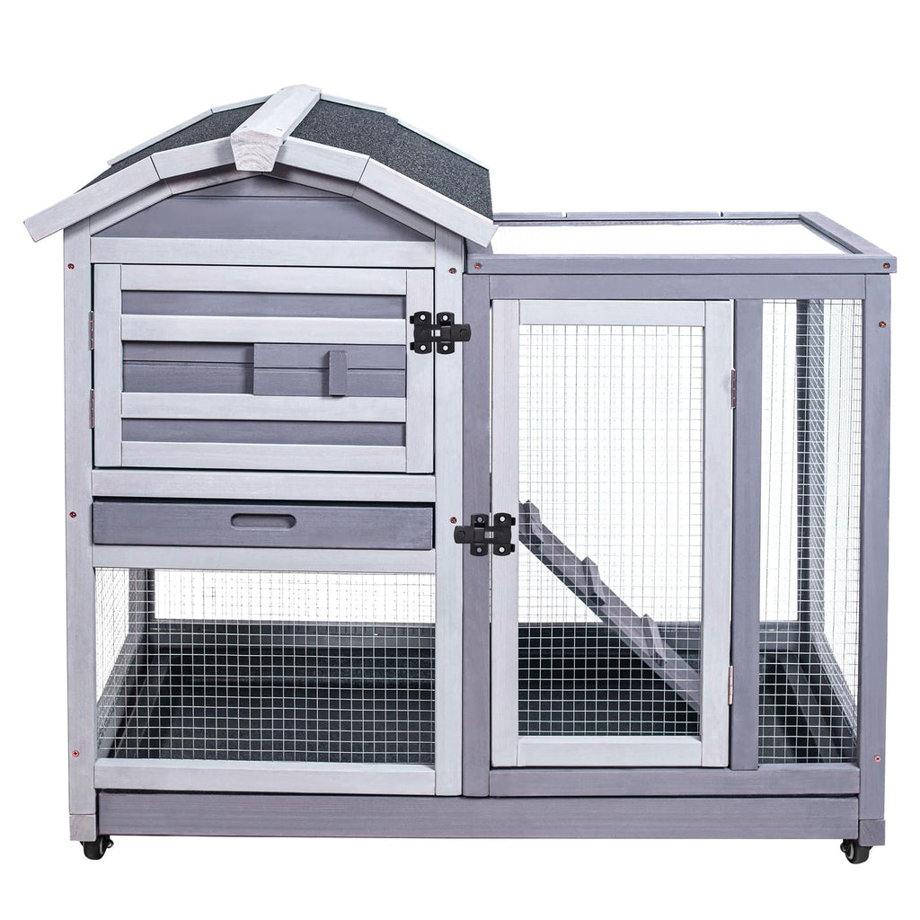 Wooden Rabbit Hutch with Waterproof Roof P41787