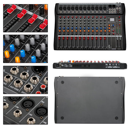 12 Channel Black USB Audio Mixer I777
