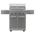 4-Burner Stainless Steel Propane Gas Grill with Side Burner P331437