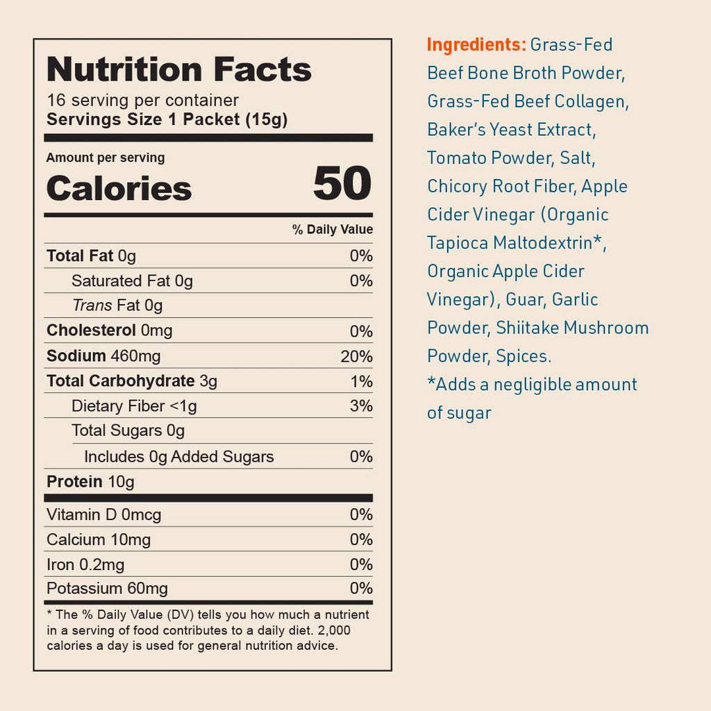 Beef Bone Broth Instant Powdered Mix 32 Pack X56830