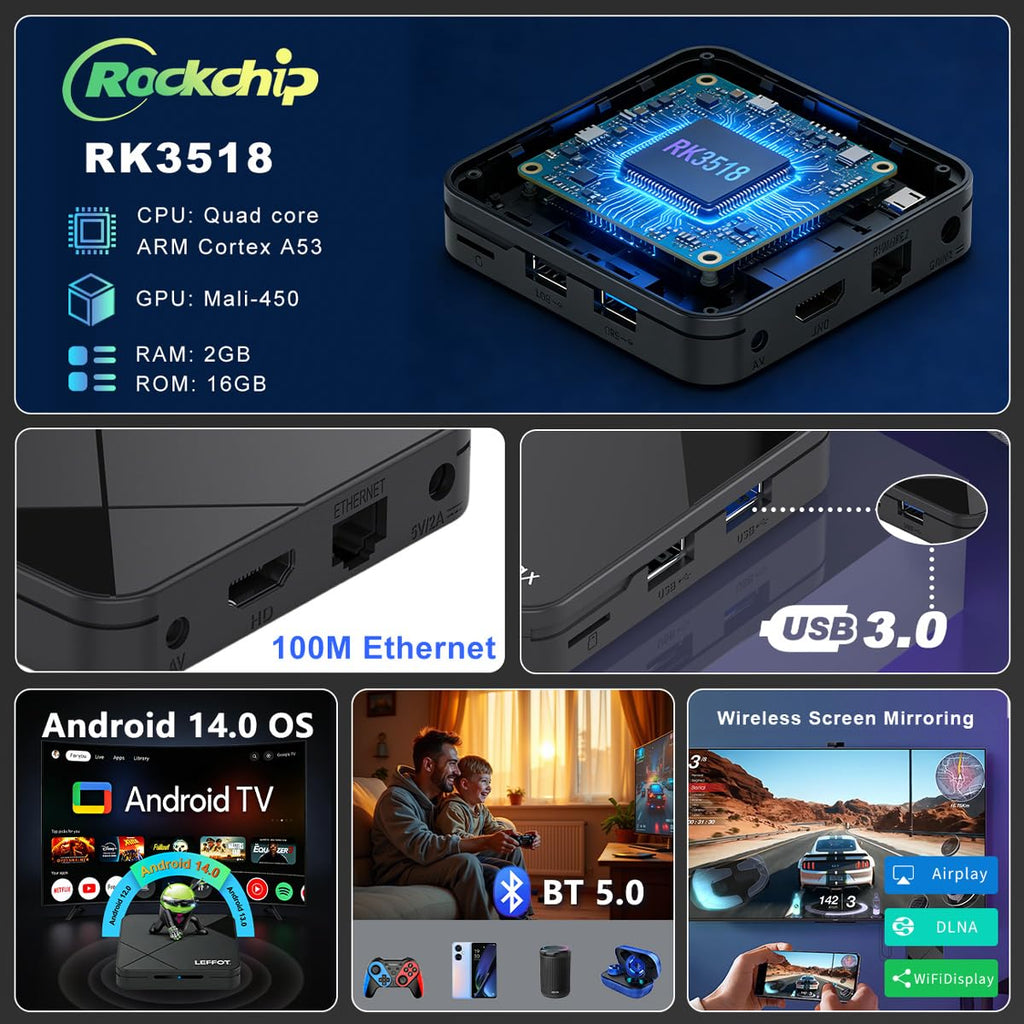 Android 14.0 4K Ultra HD TV Box L222805