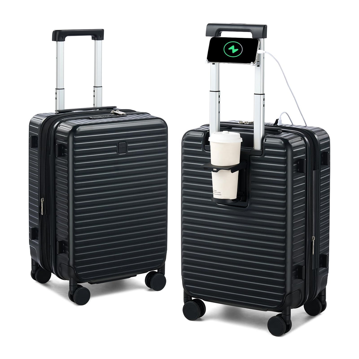 Hard Shell 20 Inch Carry on Luggage with Wheels, Black M324