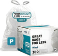 White Drawstring Trash Bags 13-16 Gallon 200 Count T317238