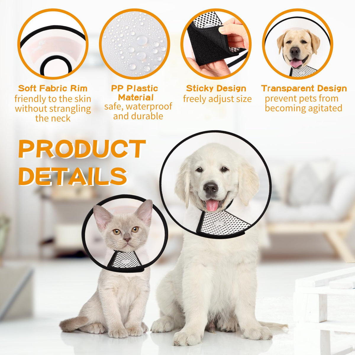 9 Pcs Adjustable Soft Dog Cone Collar Set C353