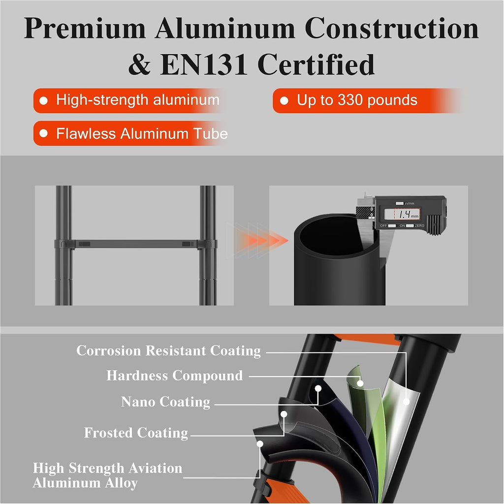 16.5 FT 330 Lbs Aluminum Telescoping Ladder V136248