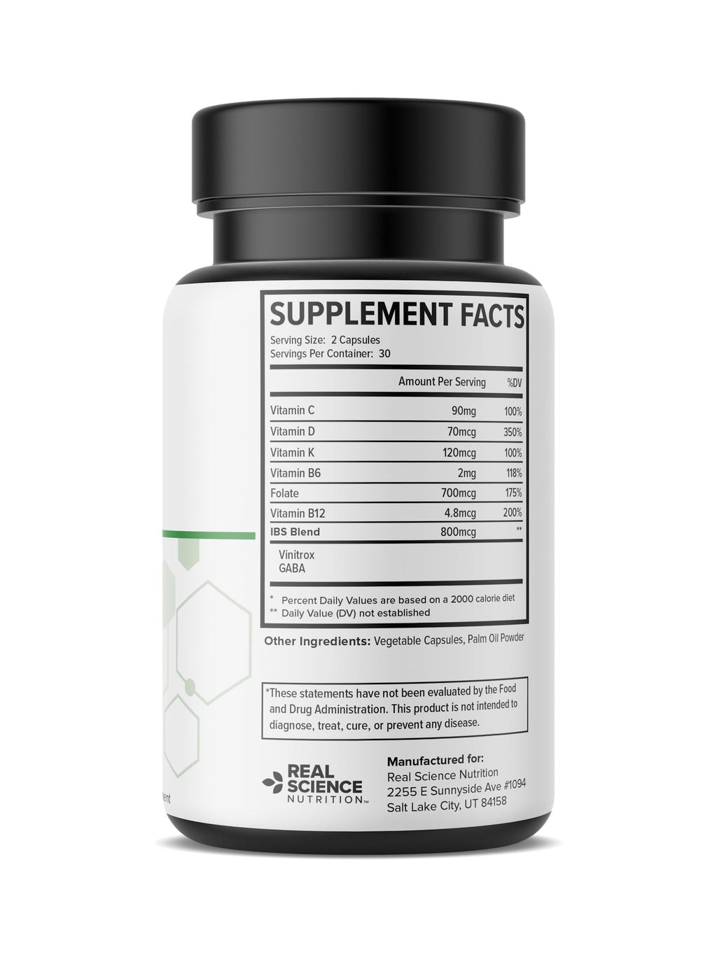 60 Caps Gut Support Supplement with Vinitrox GABA P161