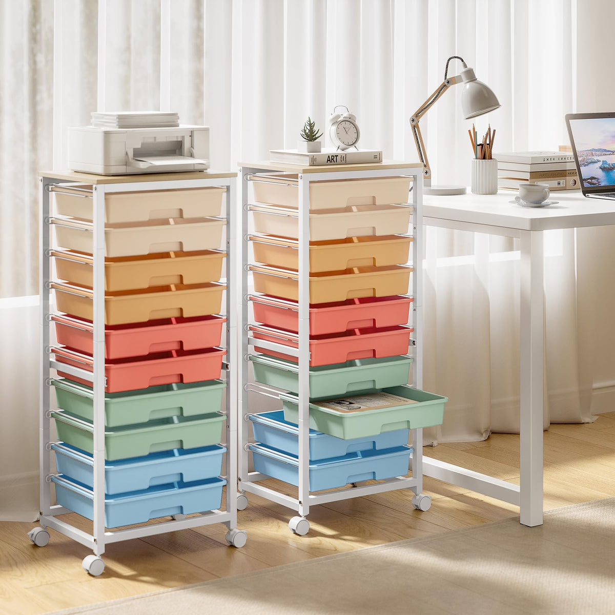 10 Drawer Rolling Cart A645