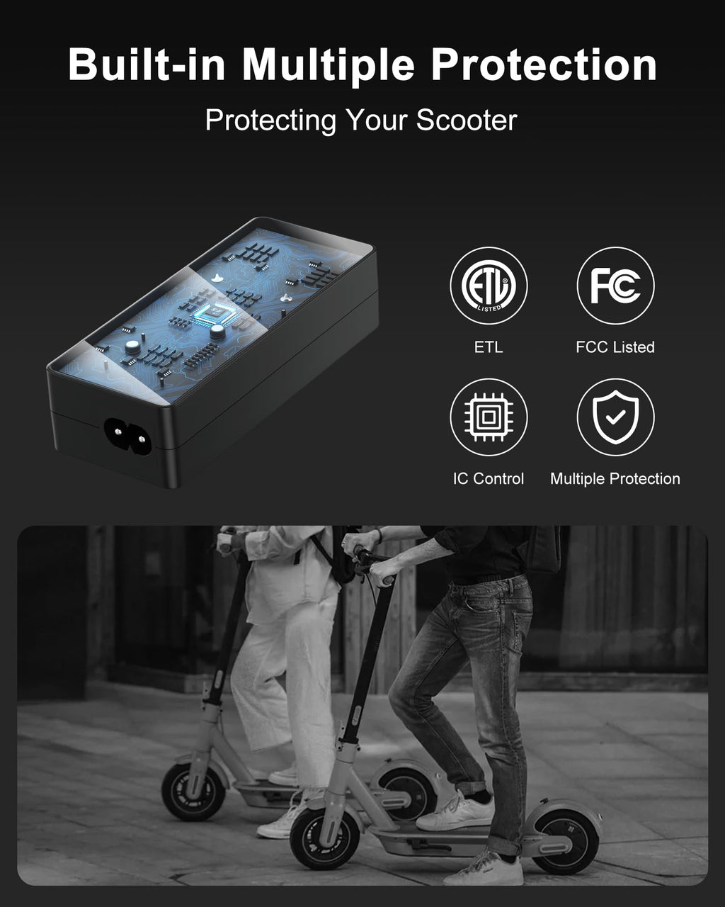 42V Replacement Electric Scooter Charger for 36V Lithium Battery F878