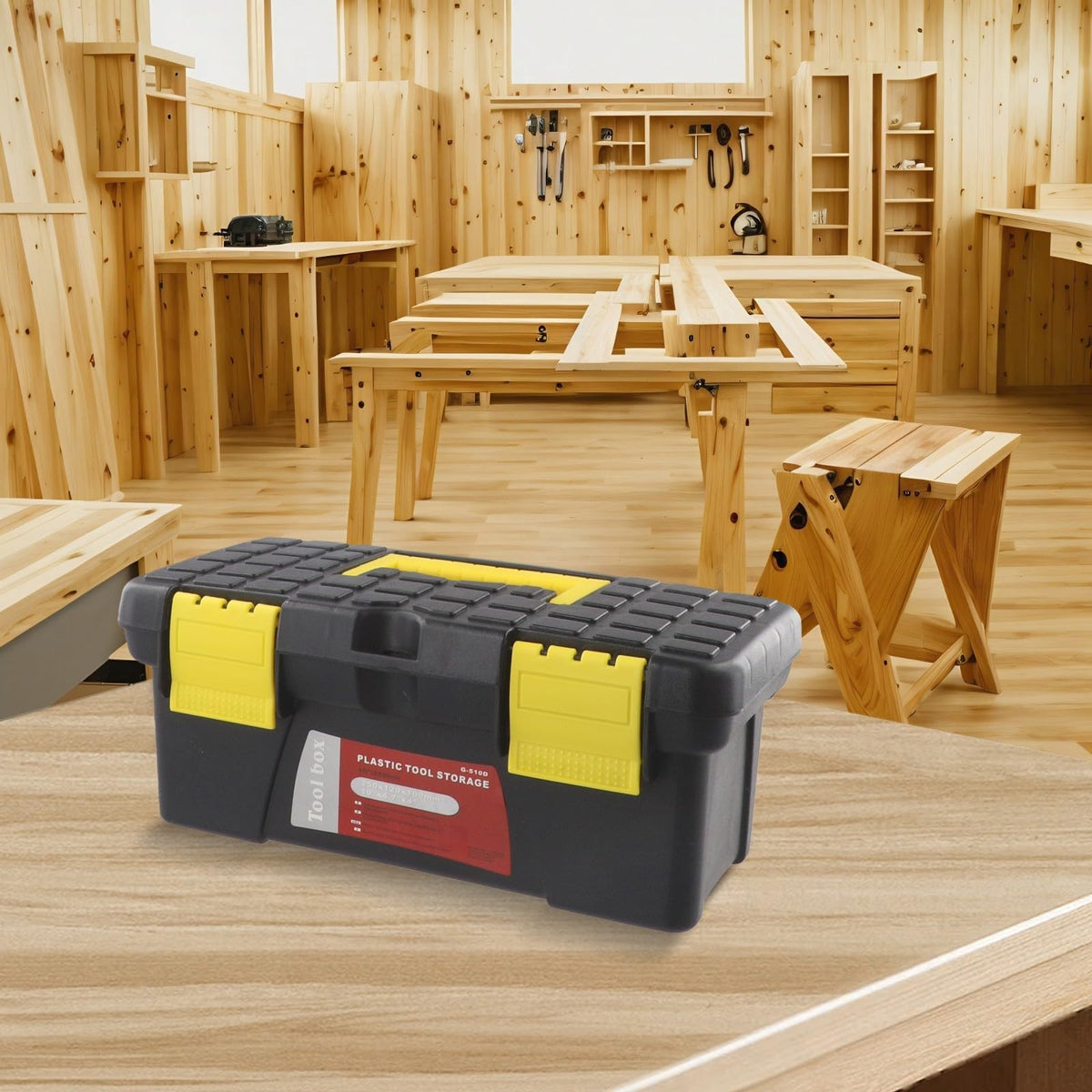 10 Inch Black Plastic Tool Box O287