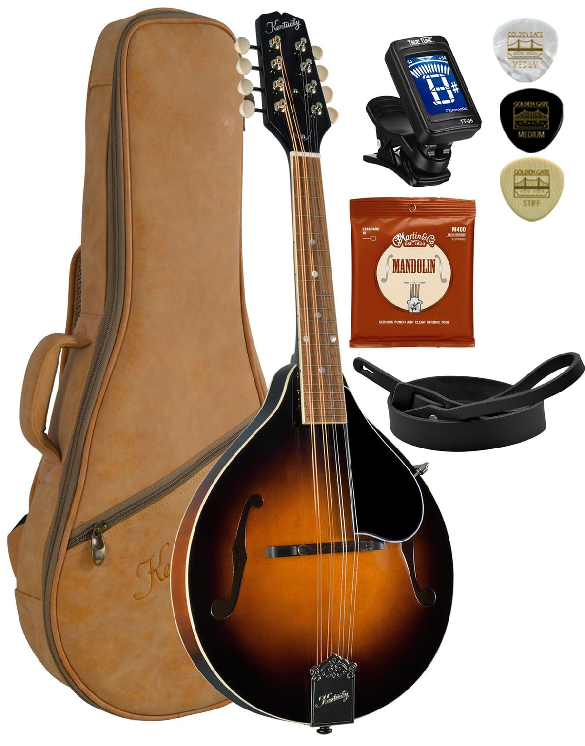 All-Solid A-Model Mandolin with Bag, Tuner, Picks, Strap, Strings B12485