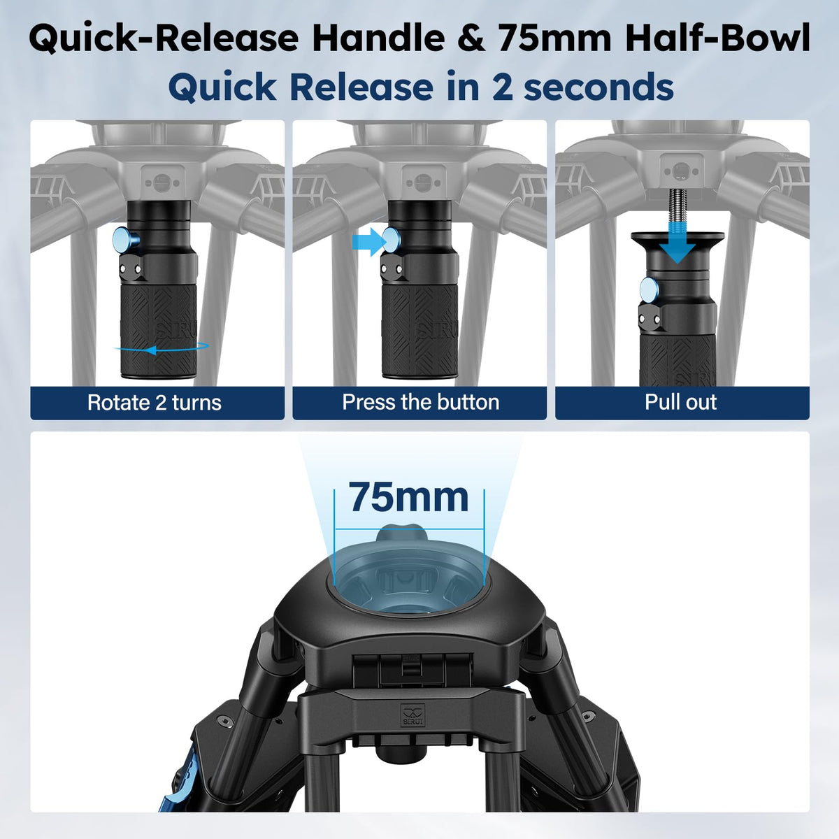 Carbon Fiber Video Tripod with Fluid Head X523