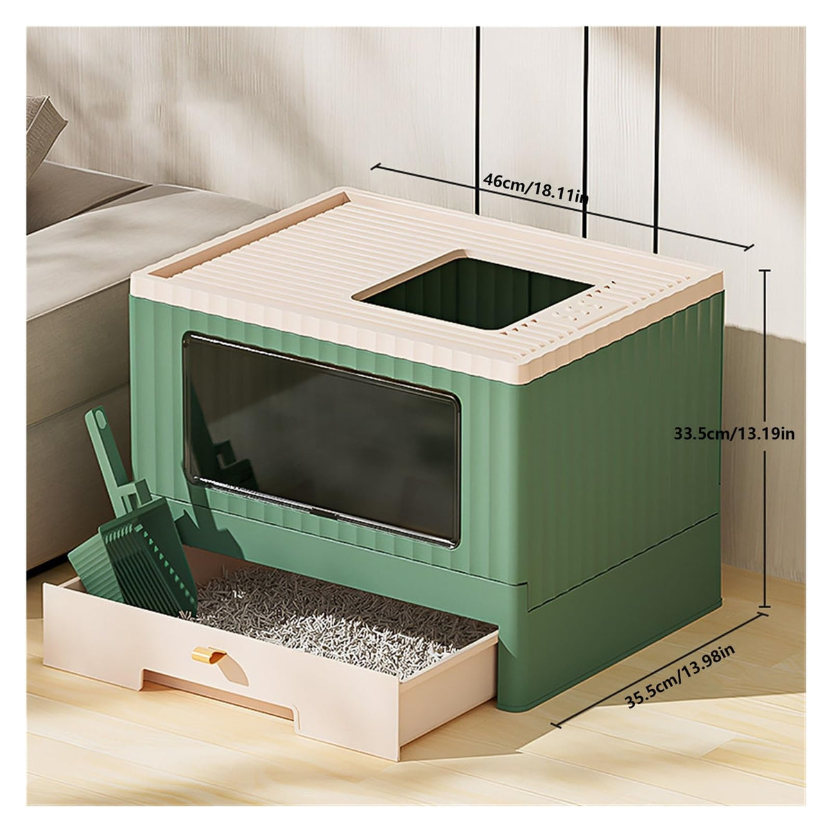 Foldable Cat Litter Box with Lid L745