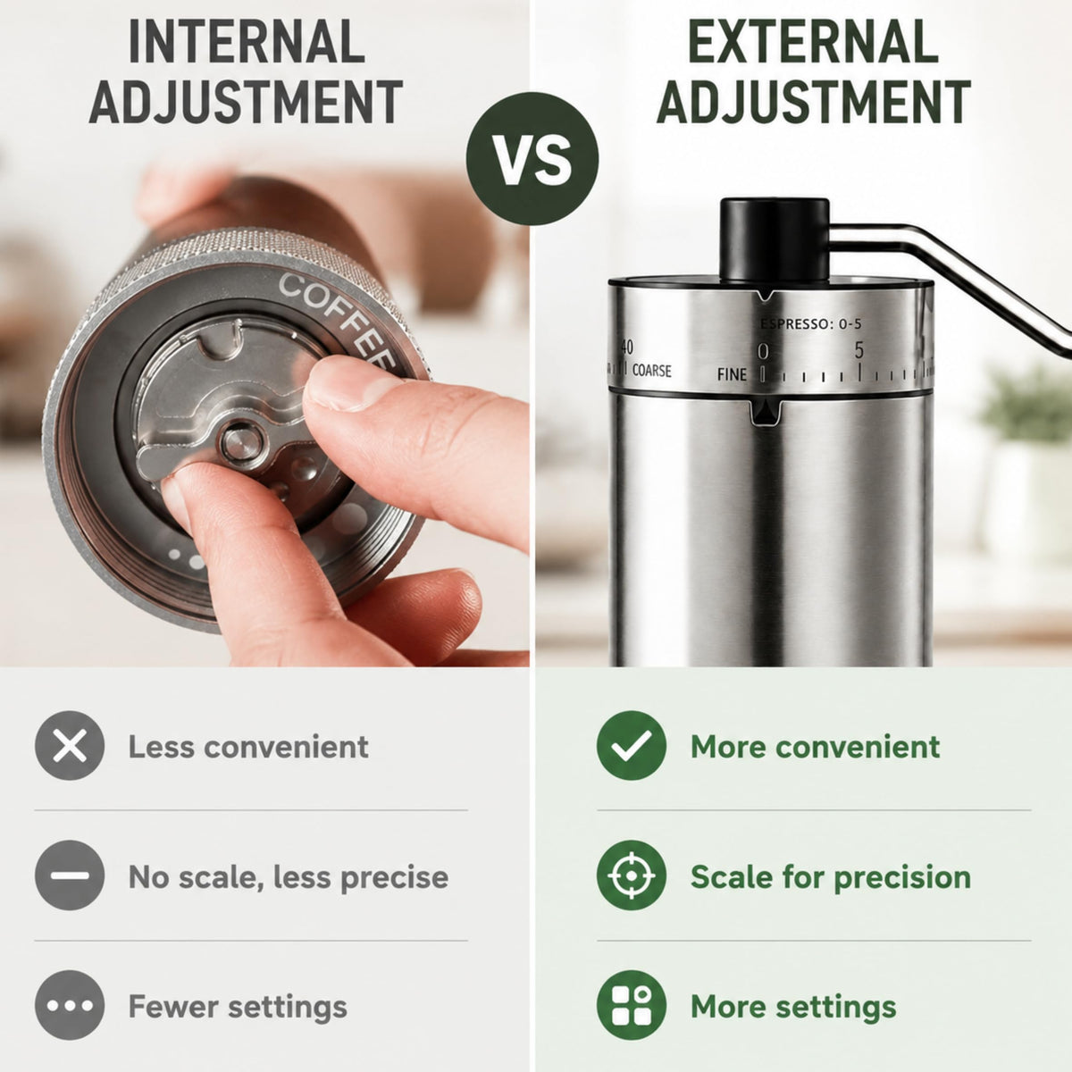 Manual Coffee Grinder with Adjustable Settings D92512