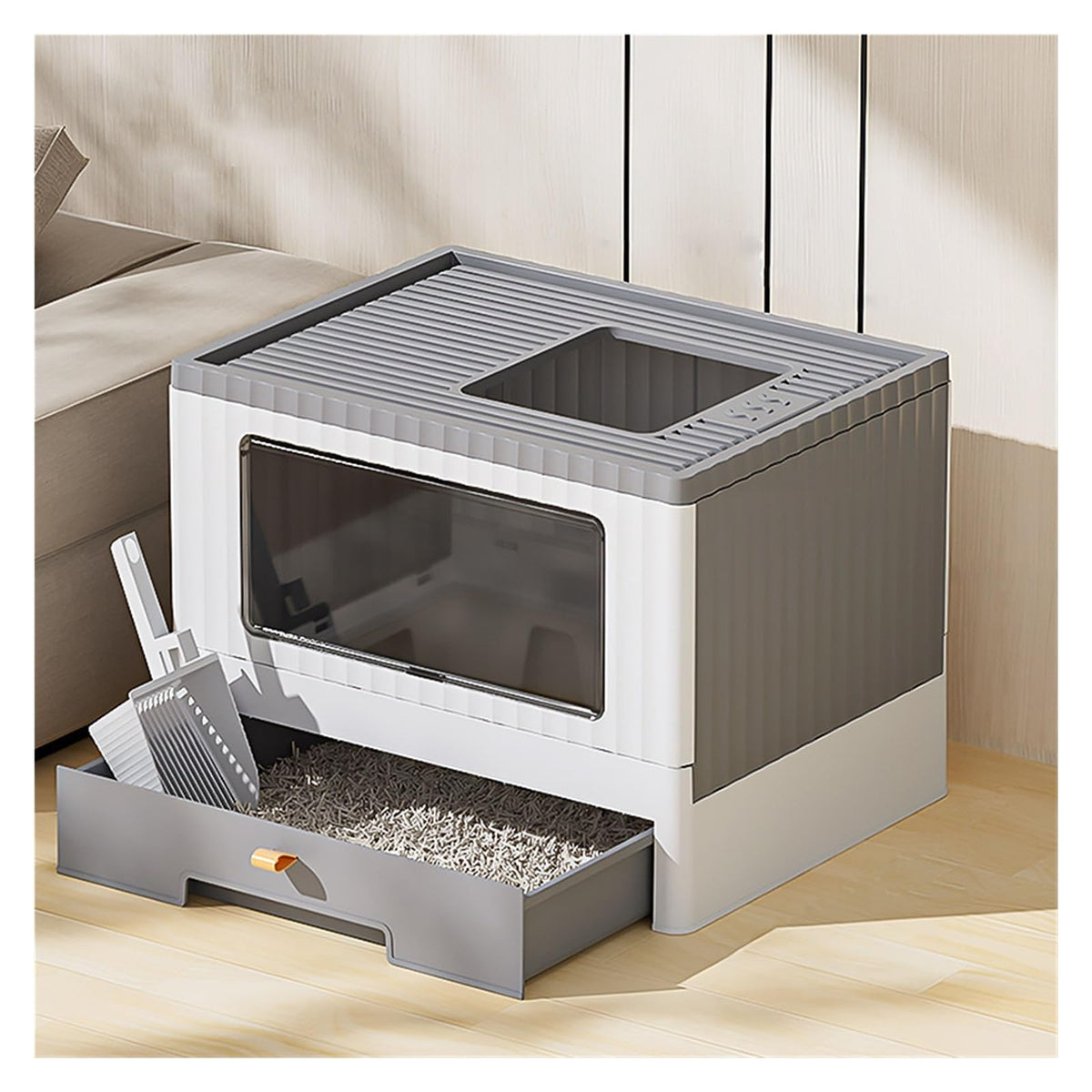 Foldable Cat Litter Box with Lid L745