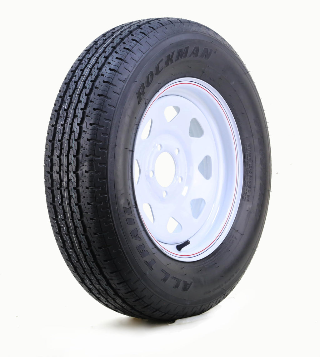 Trailer Tire & Wheel ST205/75R15 8-Ply White Spoke Rim T738357