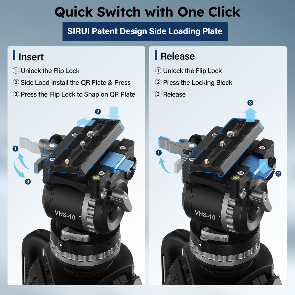 Carbon Fiber Video Tripod with Fluid Head X523