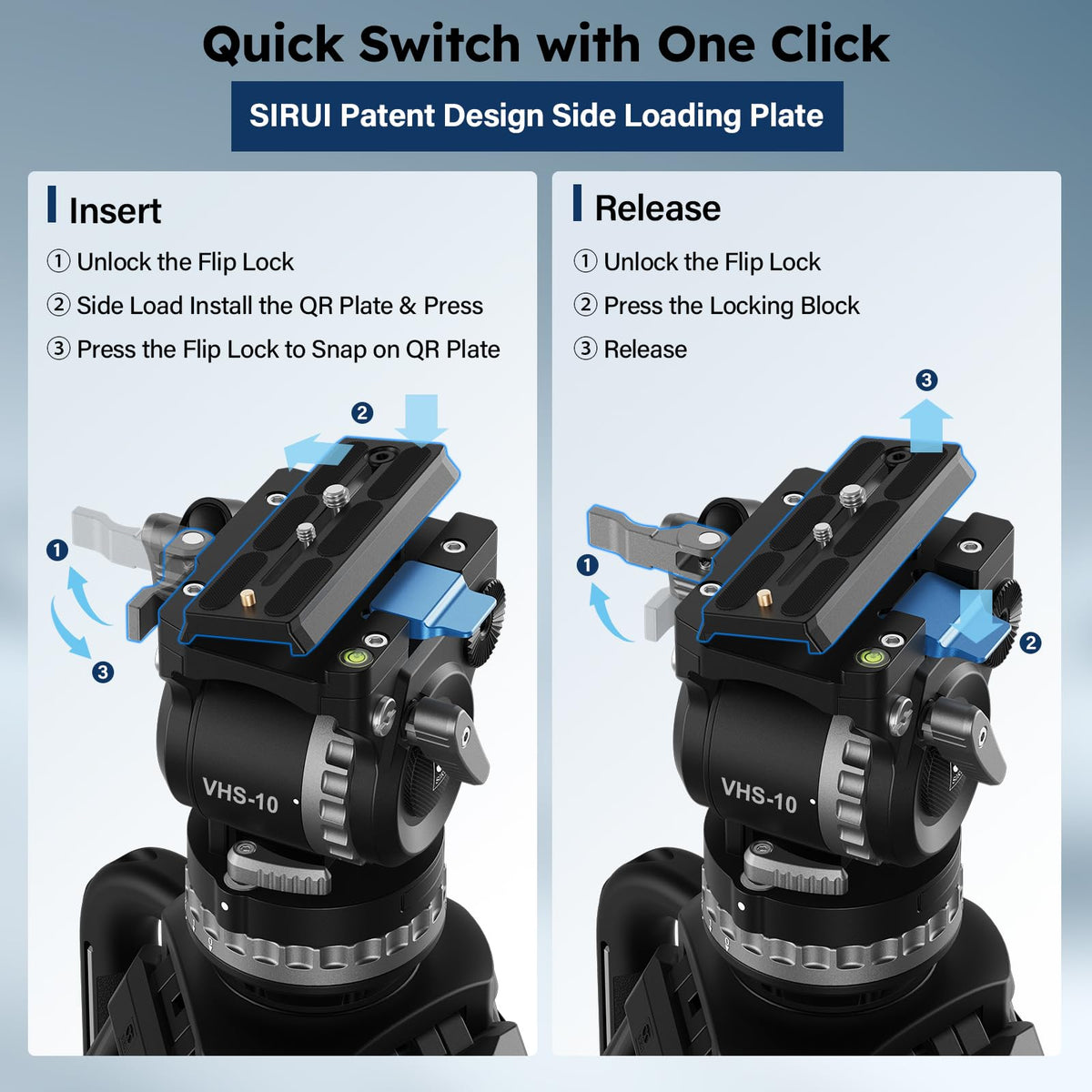 Carbon Fiber Video Tripod with Fluid Head X523