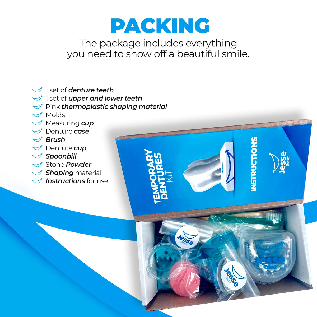 Customizable Dentures Kit with 12 Pieces D214