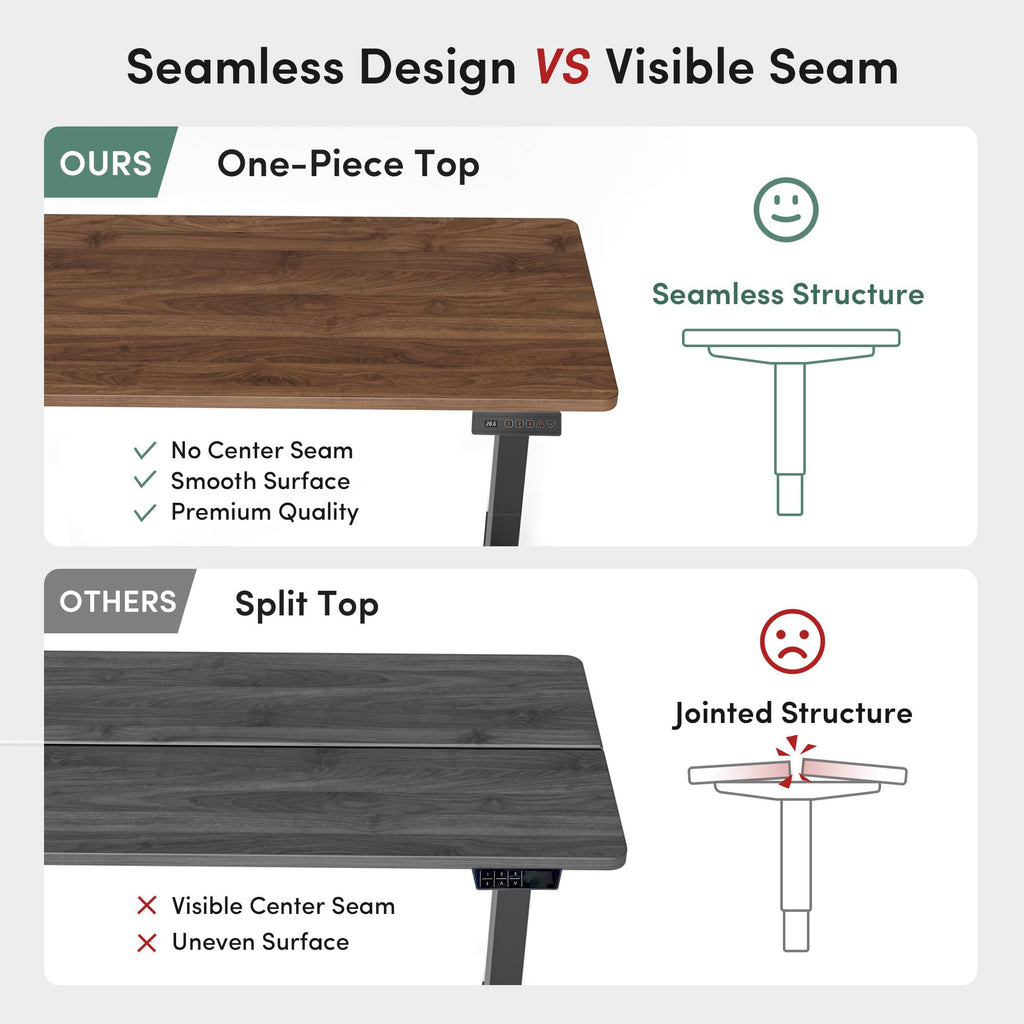 48 x 24 Black Walnut Adjustable Standing Desk N9089