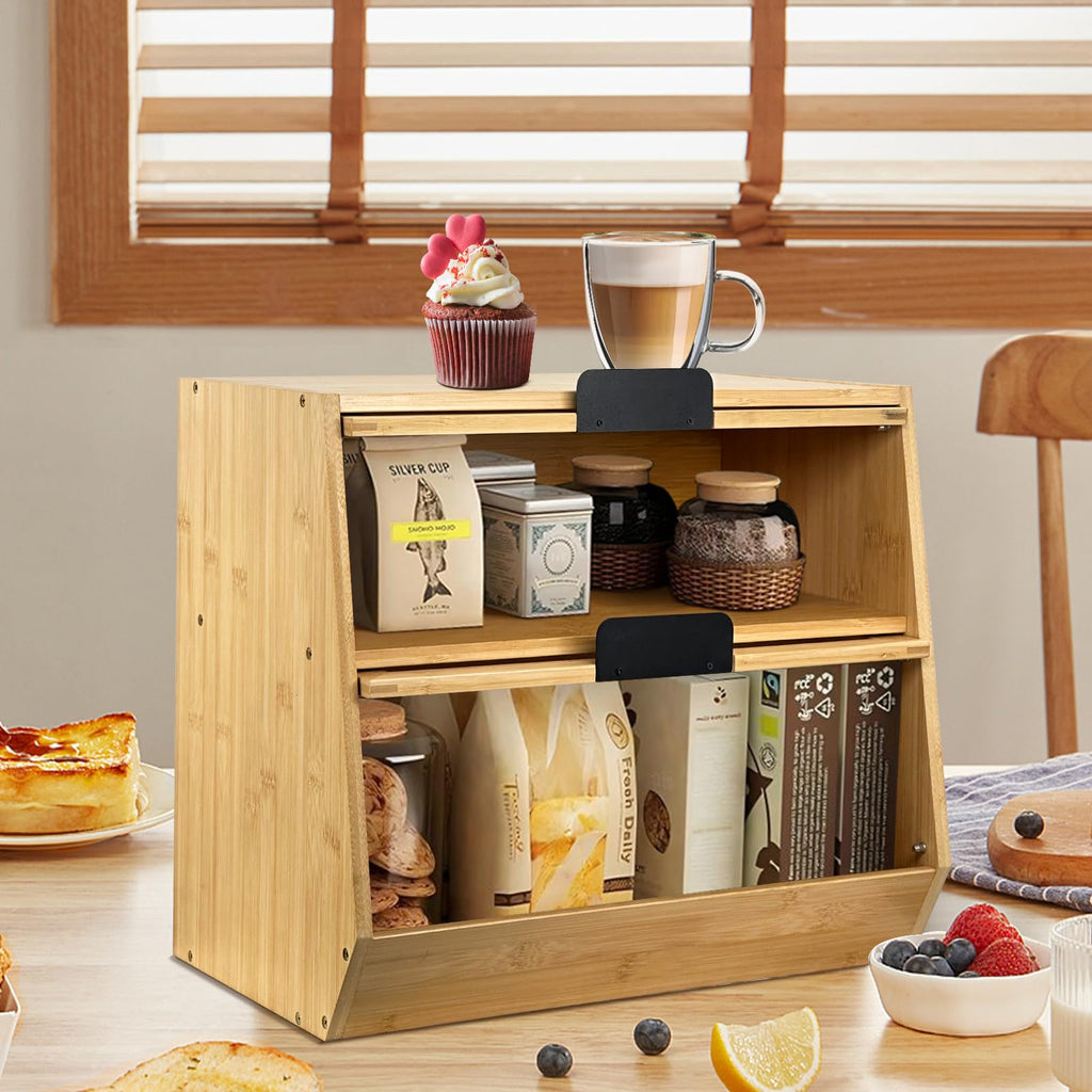 Wooden Bread Box with Window G2746