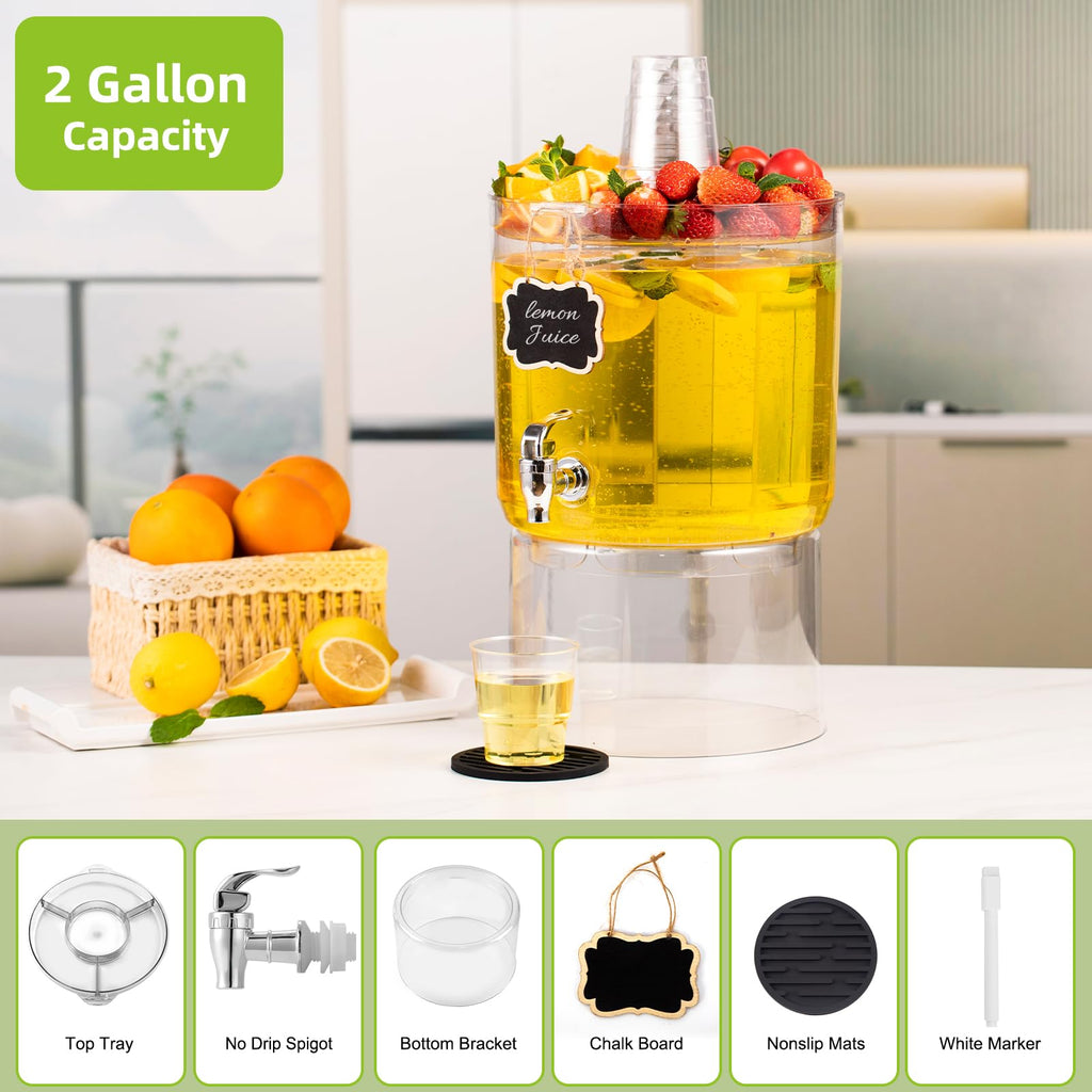 2 Gallon Drink Dispenser with Multi-Function Lid G21341