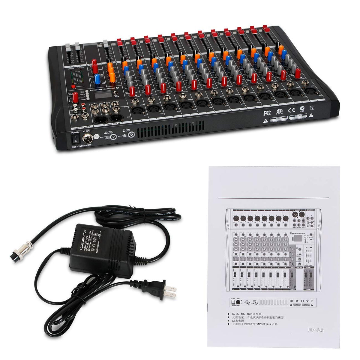12 Channel Black USB Audio Mixer I777