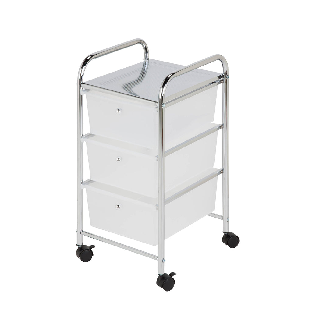 3 Drawer Plastic Storage Cart on Wheels X343959
