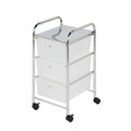 3 Drawer Plastic Storage Cart on Wheels X343959